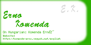 erno komenda business card